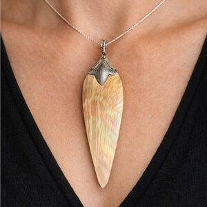 Vintage Abalone Shell & Sterling Silver Pendant | 925 | No Chain | 1990s